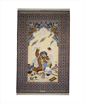 فرش ذرع ونیم اصفهان کد ru355